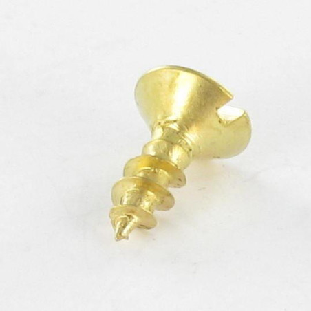 1 x Tornillo madera aglomerado cabeza fresada abombada ranura 4X12 Acero latonado