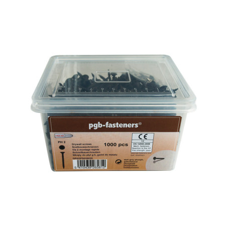 1 x Balde de 800 Tornillo para placa de yeso Phillips 2 3.5X45 Acero fosfatado