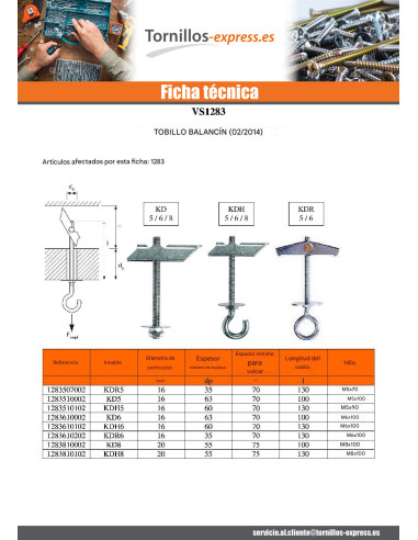 1 x Taco basculante Fischer M3X80 Acero cincado...