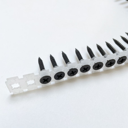 1 x Tira de tornillos para placas de yeso para pistola 50 Acero fosfatado 3.5X55