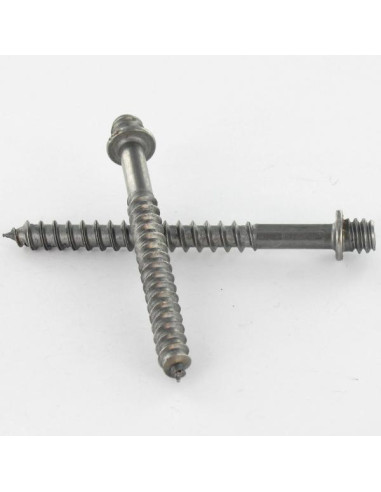 1 x PATAS con Tornillo madera Acero bruto 7X40