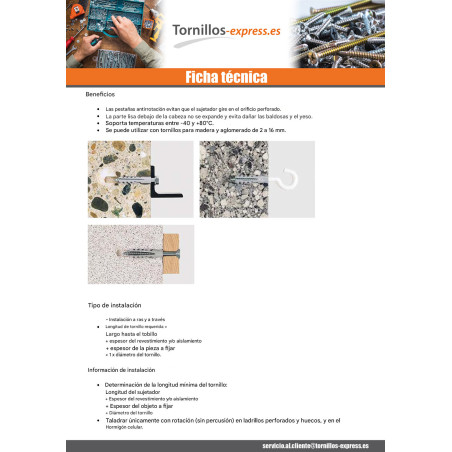 1 x Taco Nylon sin reborde Fischer S 6X30
