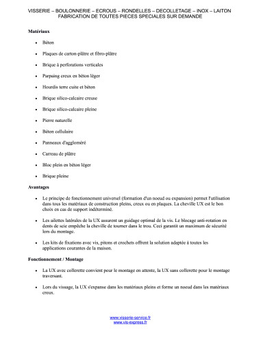 1 x Taco Nylon Fischer UX sin reborde 12X70