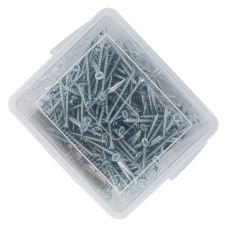 1 x Balde de 455 Tornillo madera aglomerado 4X40 cabeza fresada/testa svasat Pozi PZ4 Acero cincado blanco