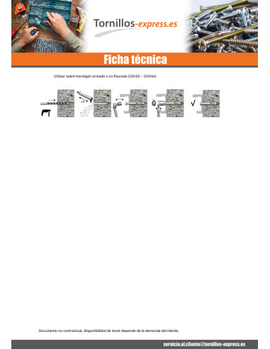 1 x Perno (vendido con tuerca) Anclaje con...