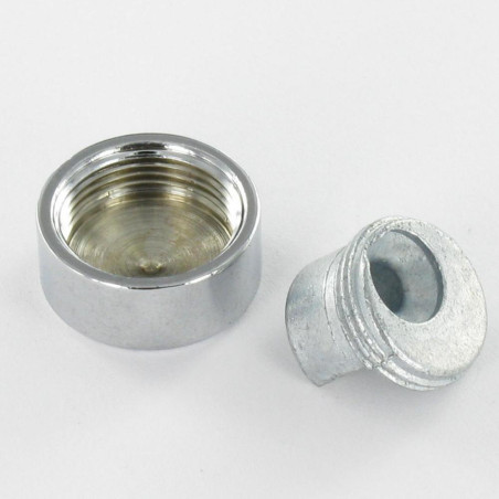 1 x Espiga metal Latón cromo +BASE Zamack para espejo 22