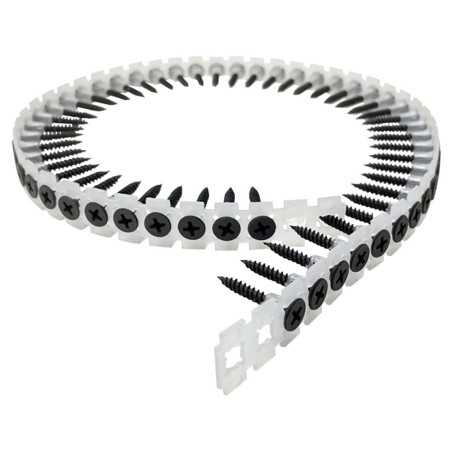 1 x Tira de tornillos para placas de yeso para pistola 50 Acero fosfatado 3.5X45