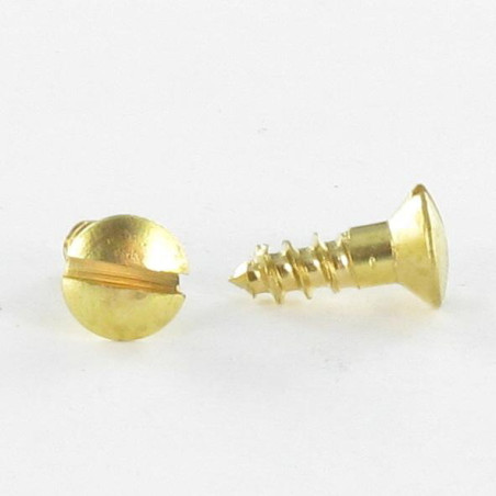 1 x Tornillo madera aglomerado cabeza fresada abombada ranura 4X12 Latón