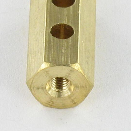 1 x TERMINAL CONTACTO hexagonal 10X46 roscado en M5 TB3.50 Latón