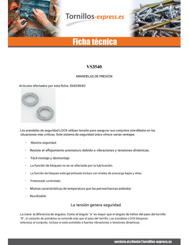 1 x Arandela NORD-LOCK ® Acero bruto DELTA...