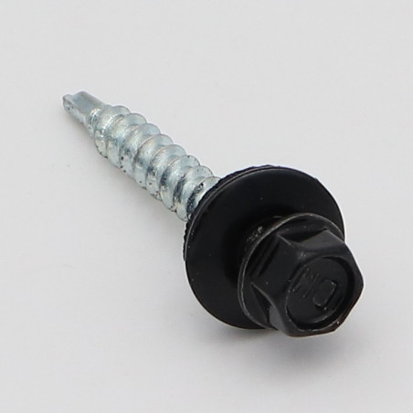 1 x Tornillo autoperforante cabeza hexagonal 4.8X35 Arandela de estanqueidad con junta de neopreno epdm Acero cincado