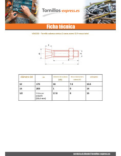 Perno (vendido con tuerca) TC2M 1/2X50 13 HILOS/PULGADA... 2
