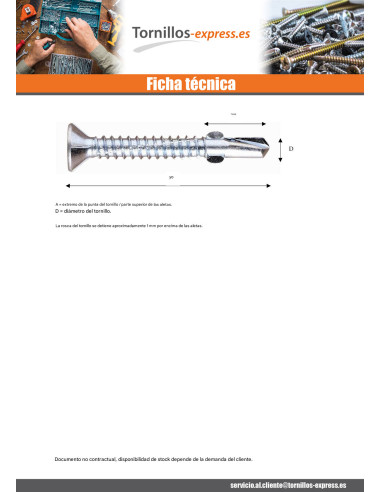 1 x Tornillo autoperforante cabeza...