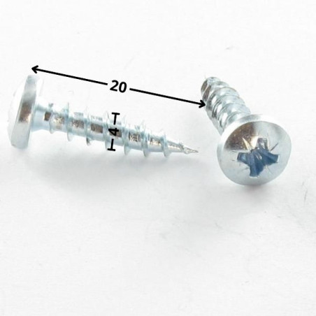 1 x Tornillo madera aglomerado PREMIUM cabeza redonda Pozi PZ4 4X20 Acero cincado blanco