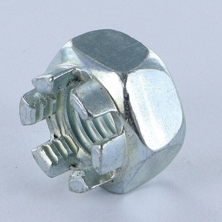 1 x Tuerca almenada HK M27 paso fino paso de 200 Acero cincado blanco