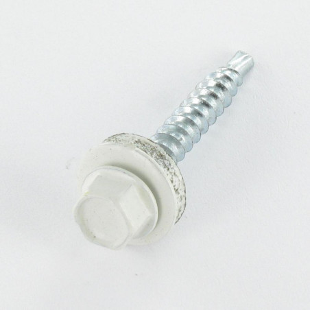 1 x Tornillo autoperforante cabeza hexagonal 4.8X35 Arandela de estanqueidad con junta de neopreno epdm Acero cincado