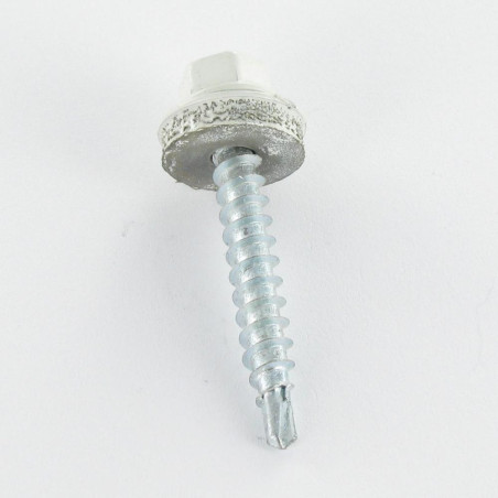 1 x Tornillo autoperforante cabeza hexagonal 4.8X35 Arandela de estanqueidad con junta de neopreno epdm Acero cincado