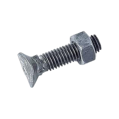 1 x Perno (vendido con tuerca) Cabeza ovalada cuello cuadrado M8X33 paso de 125 Clase 8.8 Acero cincado blanco