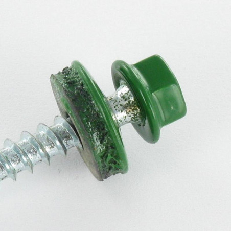 1 x Tornillo autoperforante cabeza hexagonal 4.8X35 Arandela de estanqueidad con junta de neopreno epdm Acero cincado