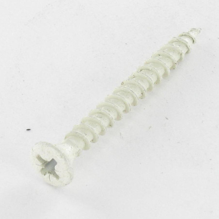1 x Tornillo madera aglomerado VBA3 cabeza fresada abombada Pozi 4.5X40 Acero cincado blanco lacado blanco