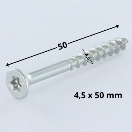 1 x Tornillo Spax cabeza fresada/testa svasat TORX T20 4.5X50 roscado en 29 roscado parcial WIROX
