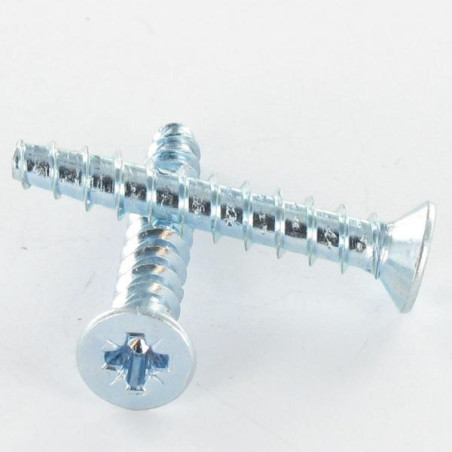 1 x Tornillo pvc TRILOBE cabeza fresada/testa svasat Pozi 3X8 FILETE45 Acero cincado blanco microtornillo