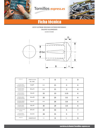 1 x Conector redondo envolvente caucho...