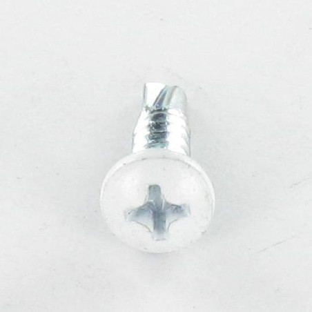 1 x Tornillo autoperforante cabeza cilíndrica abombada phillips 3.9X19 Acero cincado blanco LAQ RAL9010 blanco puro