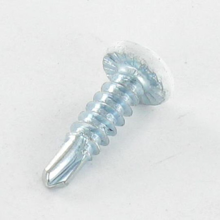 1 x Tornillo autoperforante cabeza cilíndrica abombada phillips 3.9X19 Acero cincado blanco LAQ RAL9010 blanco puro