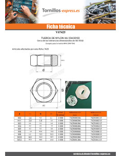 Tuerca nylon nero hexagonal HU M10 PLACA DE SEGURIDAD 16 2