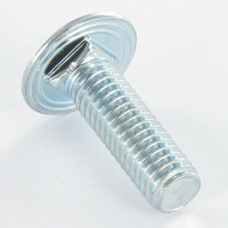 1 x Cabeza redonda cuello cuadrado M12X35 cuello bajo 3.5 Clase 8.8 Acero cincado blanco 96 horas niebla salina sin óxido