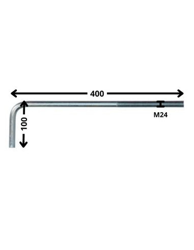 1 x Escarpia metales longitud larga M24X400...