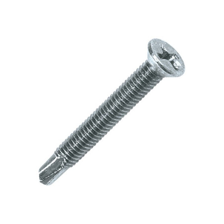 1 x Tornillo autoperforante PVC metales cabeza fresada/testa svasat Phillips 2 4X16 Acero cincado blanco