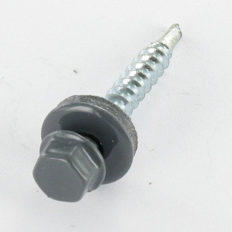 1 x Tornillo autoperforante cabeza hexagonal 4.8X35 Arandela de estanqueidad con junta de neopreno epdm Acero cincado