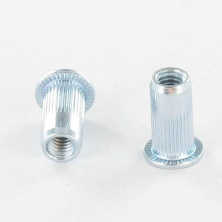 1 x Tuercas Remachables cabeza plana M6X14.5 ACPC30 Acero cincado blanco