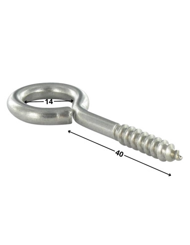 1 x Tornillo de ojo madera 4X40 ojo 14 Acero...