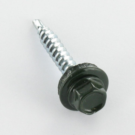 1 x Tornillo autoperforante cabeza hexagonal 4.8X35 Arandela de estanqueidad con junta de neopreno epdm Acero cincado