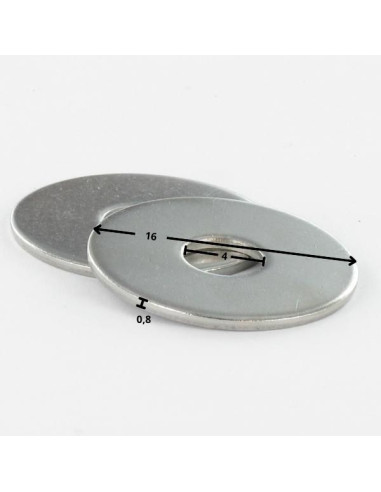 1 x Arandela plano M4X16X0.8 LL Acero cincado...