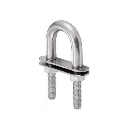 1 x Estribo en forma de U con doble PLACAS Inoxidable A4 10X135