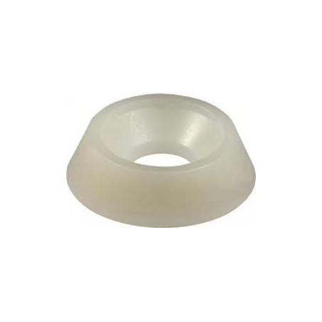 1 x Arandela cónica nylon blanco M4
