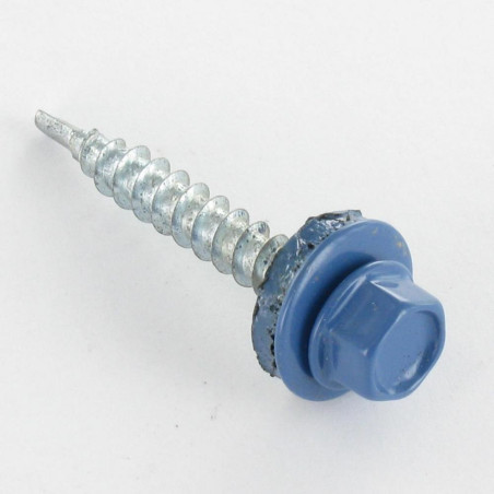 1 x Tornillo autoperforante cabeza hexagonal 4.8X35 Arandela de estanqueidad con junta de neopreno epdm Acero cincado