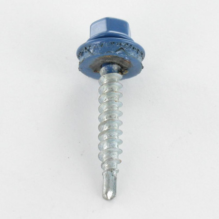 1 x Tornillo autoperforante cabeza hexagonal 4.8X35 Arandela de estanqueidad con junta de neopreno epdm Acero cincado
