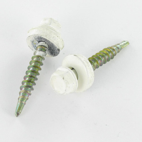 1 x Tornillo autoperforante cabeza hexagonal 4.8X28 Arandela de estanqueidad con junta de neopreno epdm Acero cincado
