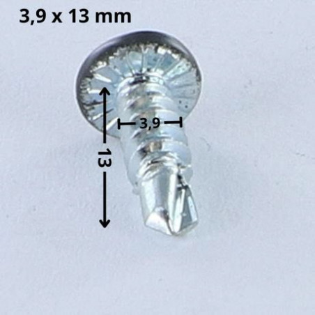 1 x Tornillo autoperforante cabeza cilíndrica abombada phillips 3.9X13 Acero cincado blanco RAL7016 gris antracita