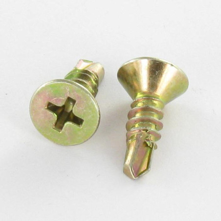 1 x Tornillo autoperforante cabeza fresada/testa svasat phillips 2,9 x 9,5 Acero cincado blanco RAL8019 pardo grisáceo