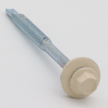 1 x Tornillo autoperforante cabeza hexagonal 6.2X80 Arandela de estanqueidad con junta de neopreno epdm Acero cincado