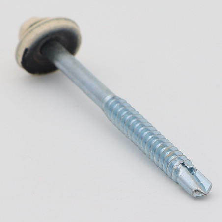 1 x Tornillo autoperforante cabeza hexagonal 6.2X80 Arandela de estanqueidad con junta de neopreno epdm Acero cincado