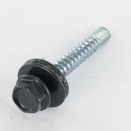 1 x Tornillo autoperforante cabeza hexagonal 4.8X35 Arandela de estanqueidad con junta de neopreno epdm Acero cincado