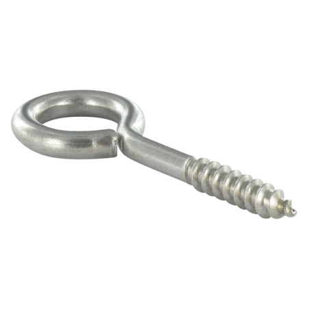 1 x Tornillo de ojo madera 2,45 x 10 ojo 5 Acero cincado blanco