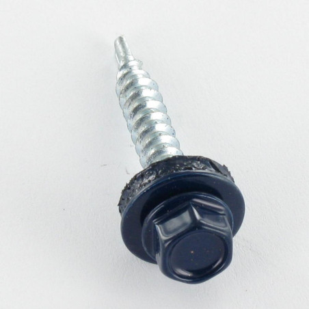 1 x Tornillo autoperforante cabeza hexagonal 4.8X35 Arandela de estanqueidad con junta de neopreno epdm Acero cincado